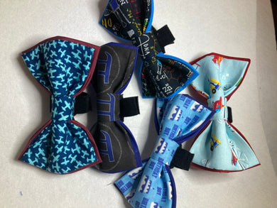 Marjorie Caruso custom 5 piece  medium/large bow tie set  with velcro closure