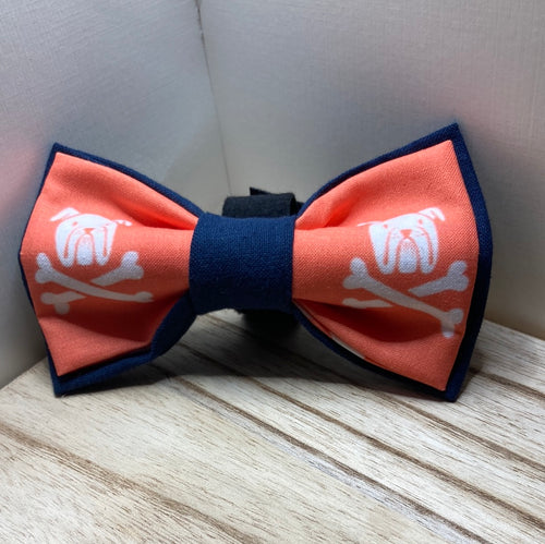 Mugs and Bones pet bow tie in light melon color