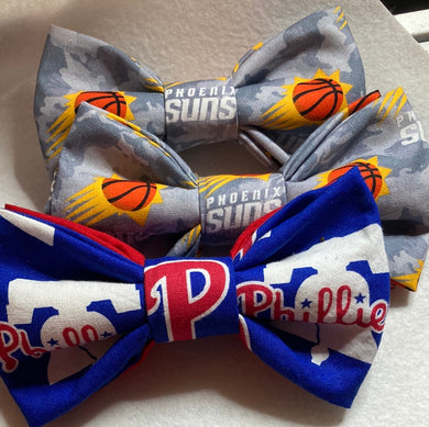 Elaine's custom order - 3 pieces Phillies and Suns cotton pre-tied bow ties