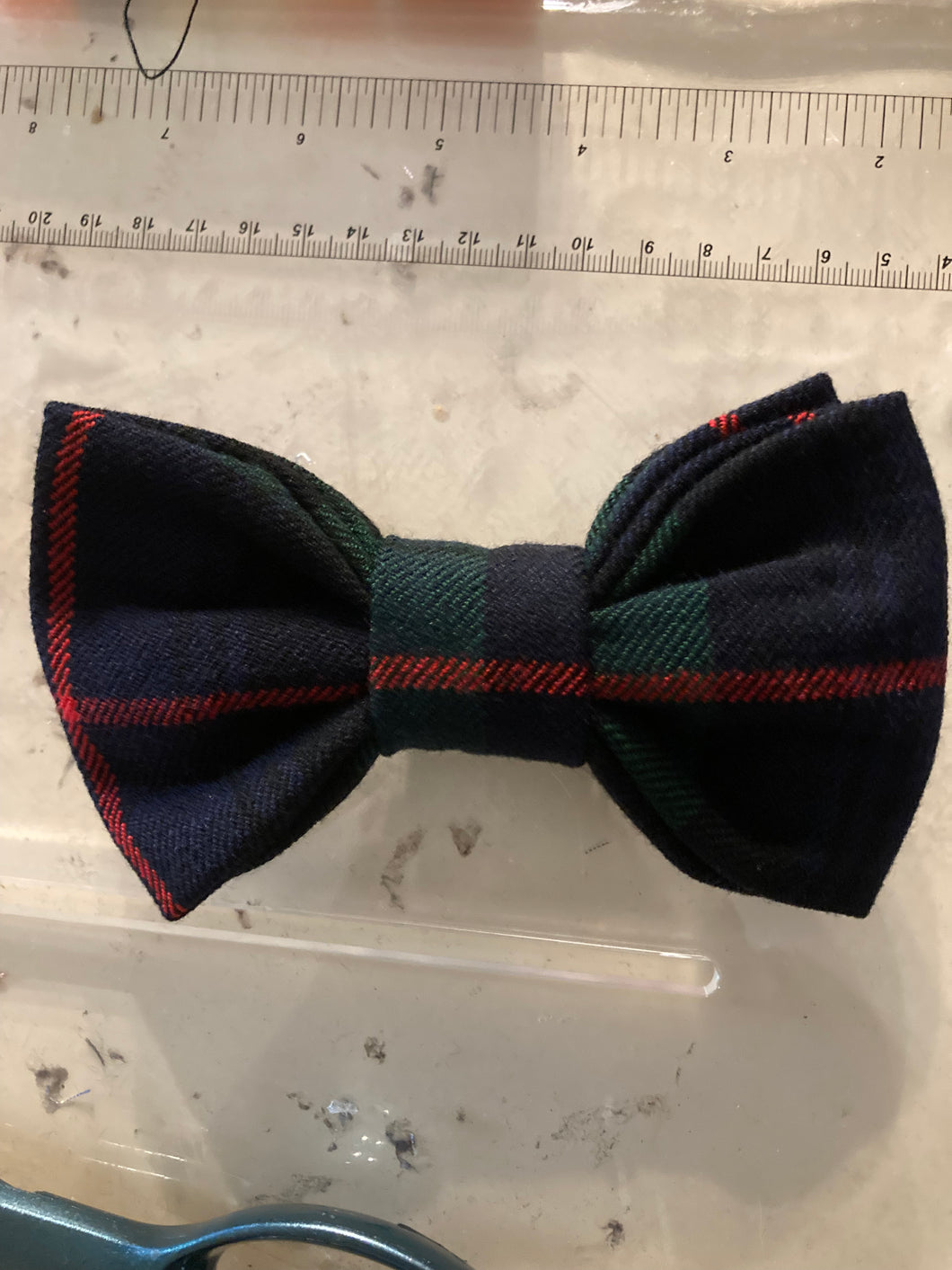 Byrce Armstrong Custom Wedding Plaid  wool large pet bow tie