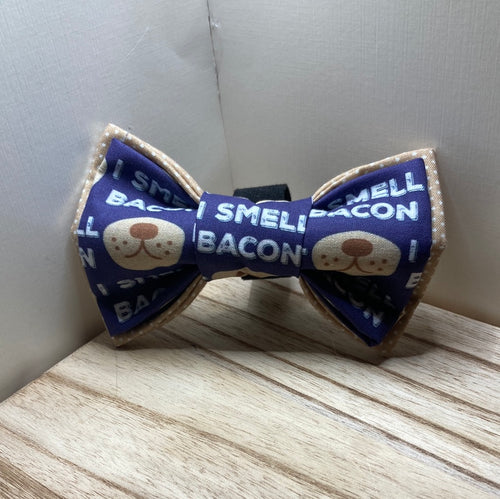 I Smell Bacon pet bow tie