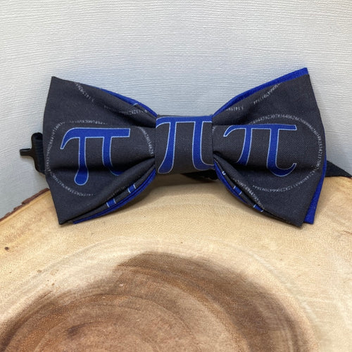 Pi Bow tie, Pi day 3.14 cotton bow tie  with up to 18' adjustable black cotton twill neck strap.