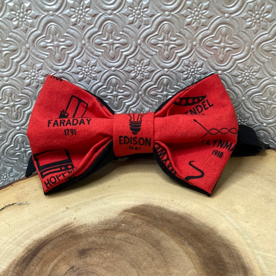 Famous Scientist  in history cotton pre-tied bow tie