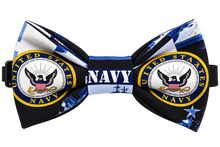 Load image into Gallery viewer, U.S. Navy Bow Tie – Handmade Military &amp; Veteran Patriotic Bow Tie