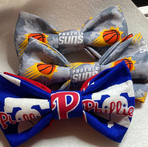 Elaine's custom order - 3 pieces Phillies and Suns cotton pre-tied bow ties