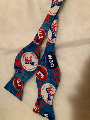 Democratic Party themed cotton self tie