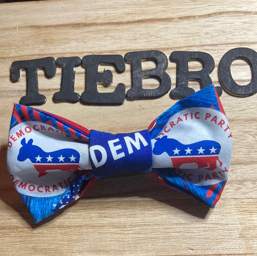 Democratic party Bow tie- Pre-tied adult sized - up to 20 inch adjustable neck strap