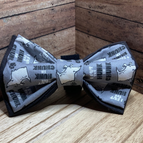 I put the hunk in chunk pet bow tie