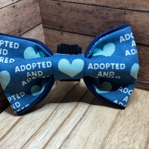 Adopted and adored pet bow tie