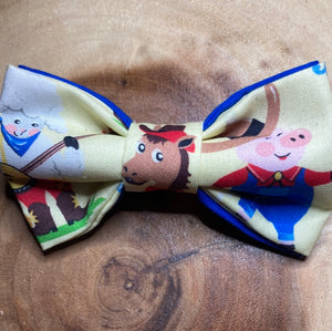 Old MacDonald'd nursery rhyme themed  kids farm animals bow tie with up to 16' adjustable strap