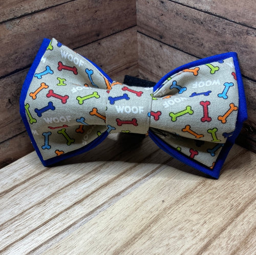 Classic woof and bones pet bow tie