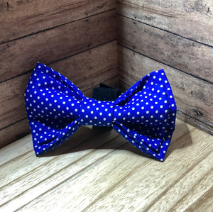 Electric blue and white polkadot, Pet Bowtie