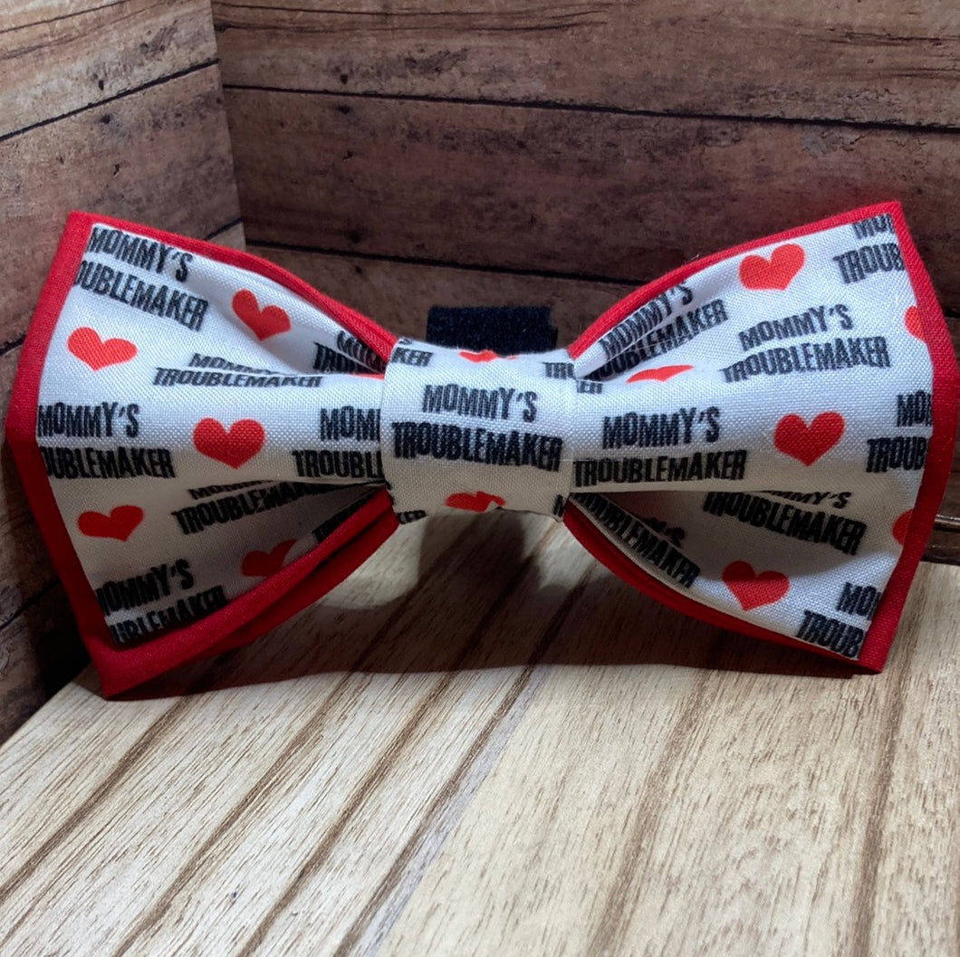 Mommy’s troublemaker pet bow tie