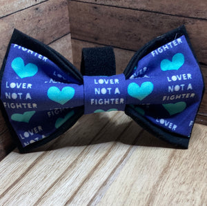 Lover not a fighter pet bow tie