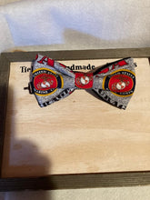 Load image into Gallery viewer, “US Marine Corps Bow Tie adult cotton pre-tied bow tie , with up to 18" adjustable black cotton twill strap