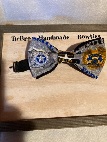 Police officer, Law Enforcement, Sheriff, Badge cotton , pre-tied adult bow tie with up to 18
