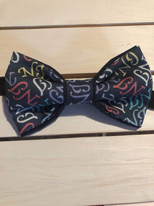 New Jersey Themed cotton, pre-tied bow ties with up to 18" adjustable black cotton twill strap.