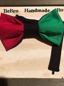 Black history month bow tie, Pan-African bow tie, red, black and green bow tie, RBG bow tie. Pre-tied with 18" adjustable strap
