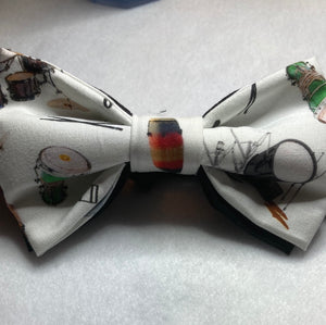 Bring on the Drums bow tie. Pre-tied cotton bow tie