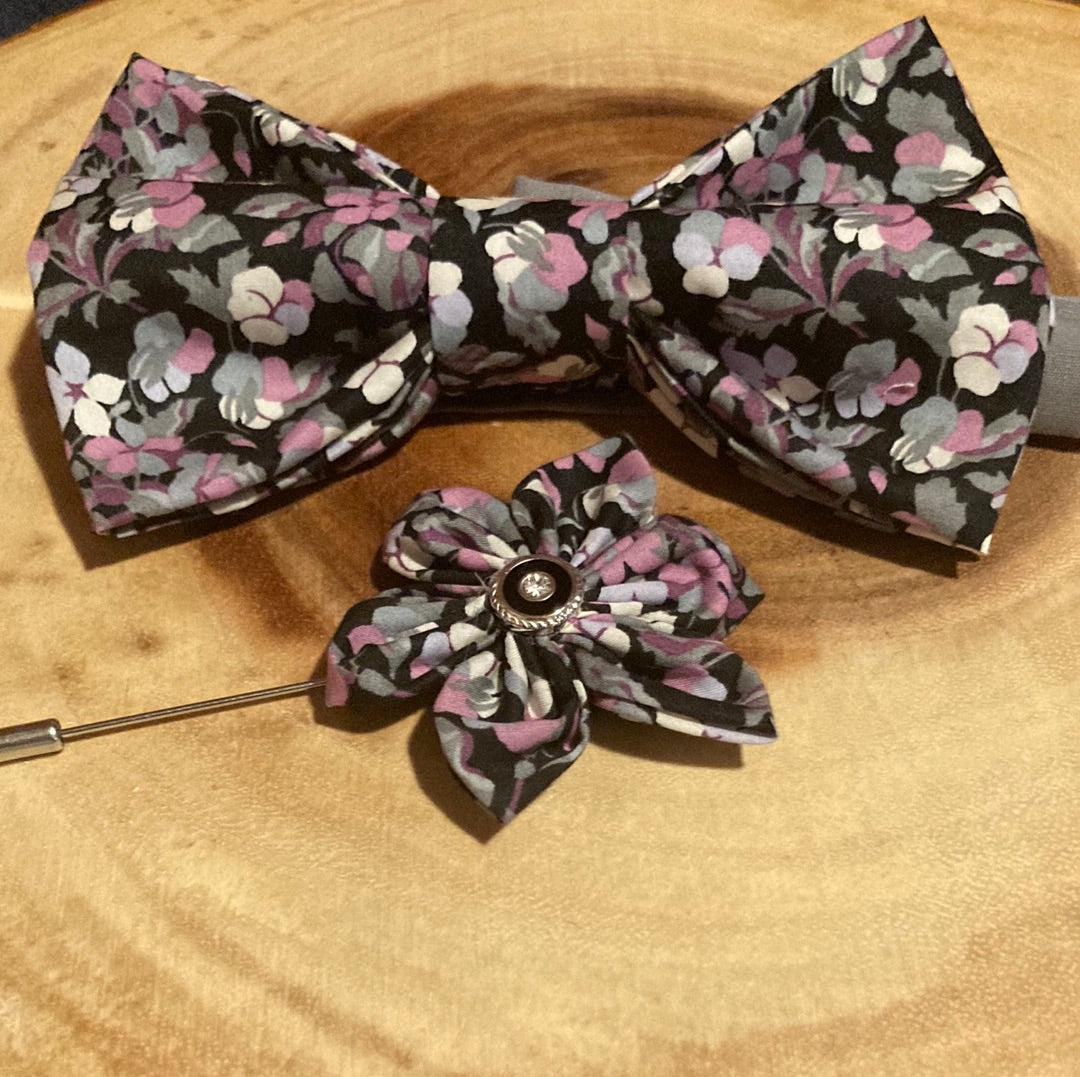 Floral bow tie, Floral brooch, Mothers day gift deals