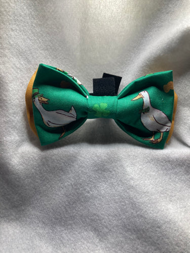 St. Patricks Duck! pet bow tie  available in large size with Velcro closure