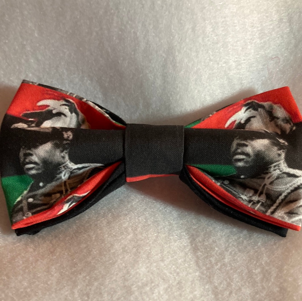 Pan African hero Black history legends bow tie adult sized cotton