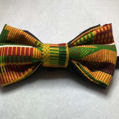 Traditional African Kente Style cotton bow tie available in 3 sizes