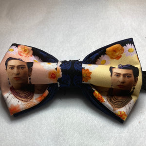 Frida the artist -themed cotton bow tie