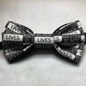 Black Lives Matter , BLM cotton bow tie available in 3 sizes with adjustable black cotton twill neck strap