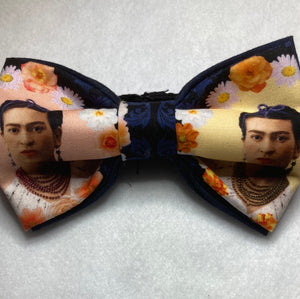 Frida the artist -themed cotton bow tie
