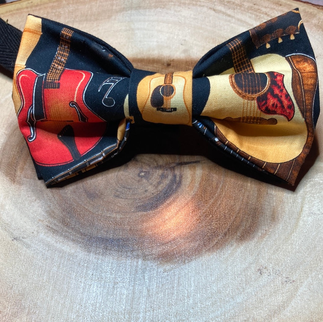 Bright bold guitars adult bow tie pre-tied