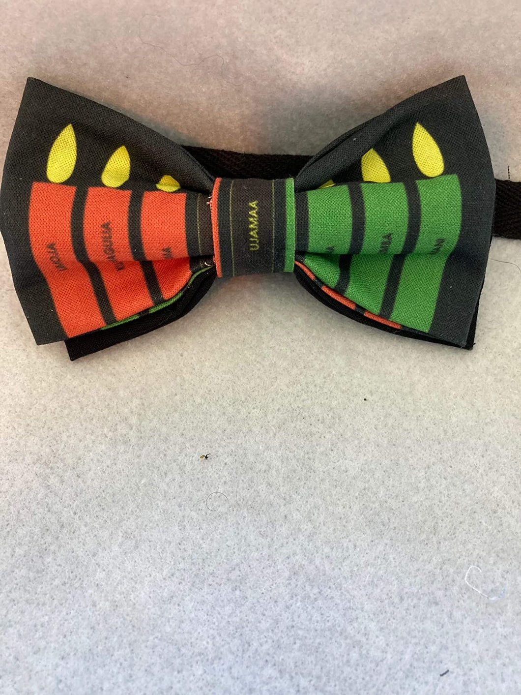 Kwanzaa principles Bow tie, Red Black and Green adult cotton bow tie with up to 18