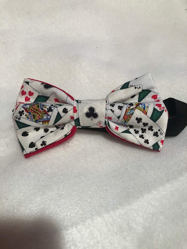 Magician,Mens Playing Cards, Poker, casino themed cotton bow tie with up to 18'