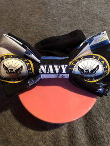 United States Navy Adult cotton pre-tied bow tie with up to 18" adjustable black cotton twill strap